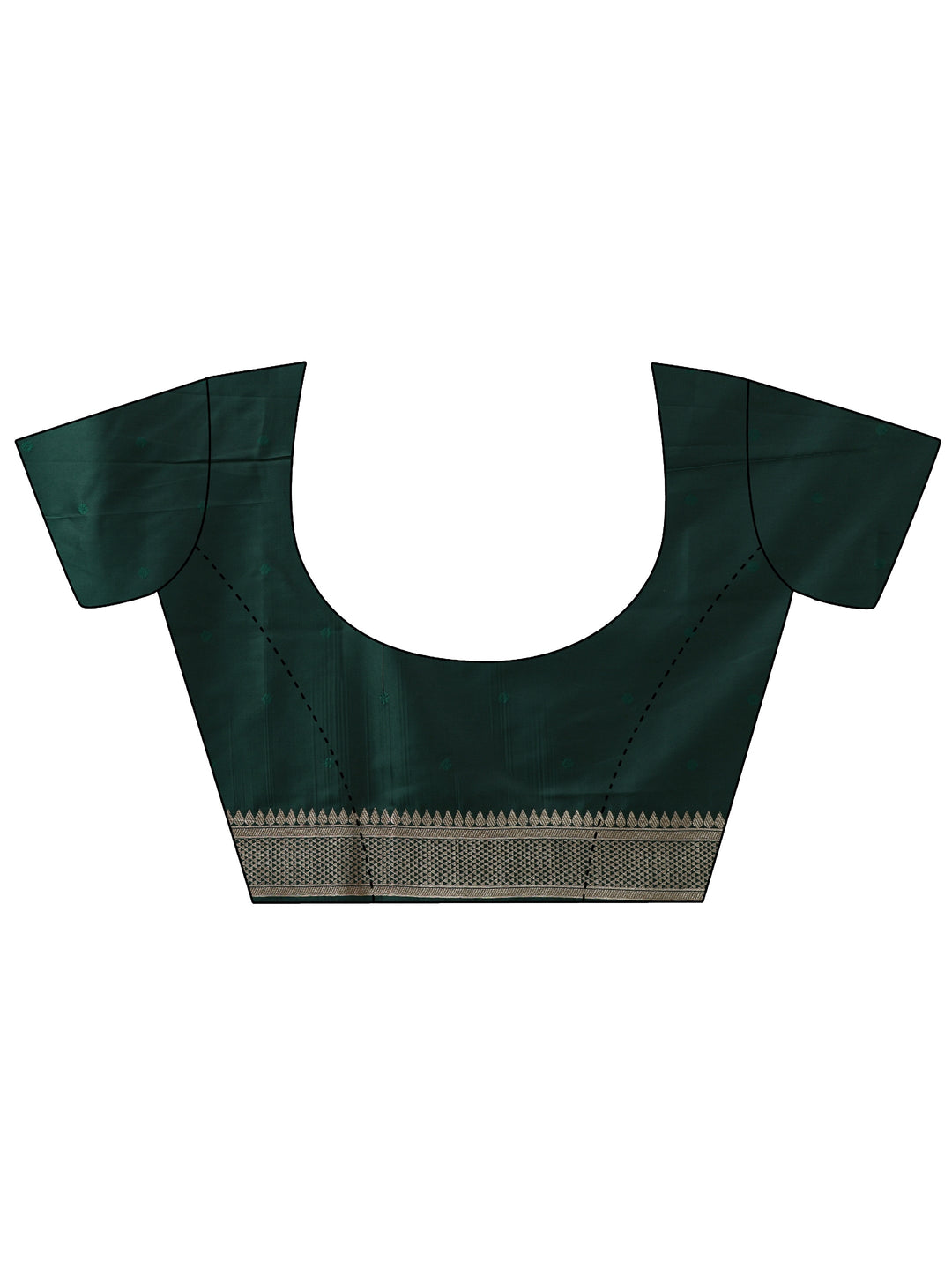  Dark Green Kanjeevaram Silk Blend Saree 