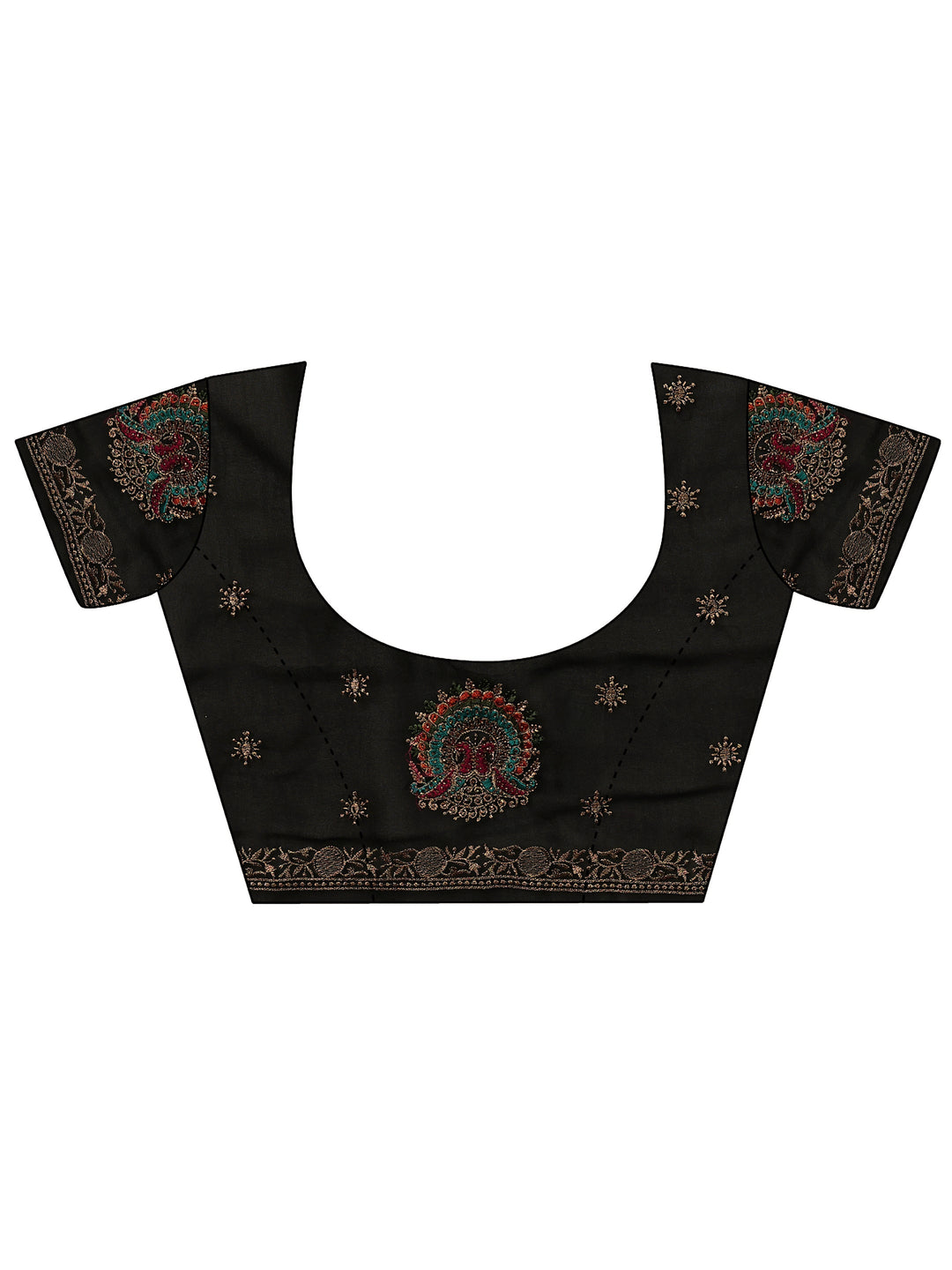  Black Floral Embroidered Georgette Saree 