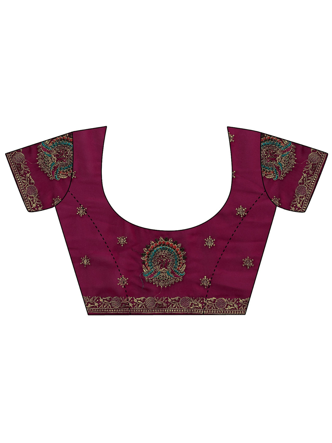  Pink Floral Embroidered Georgette Saree 