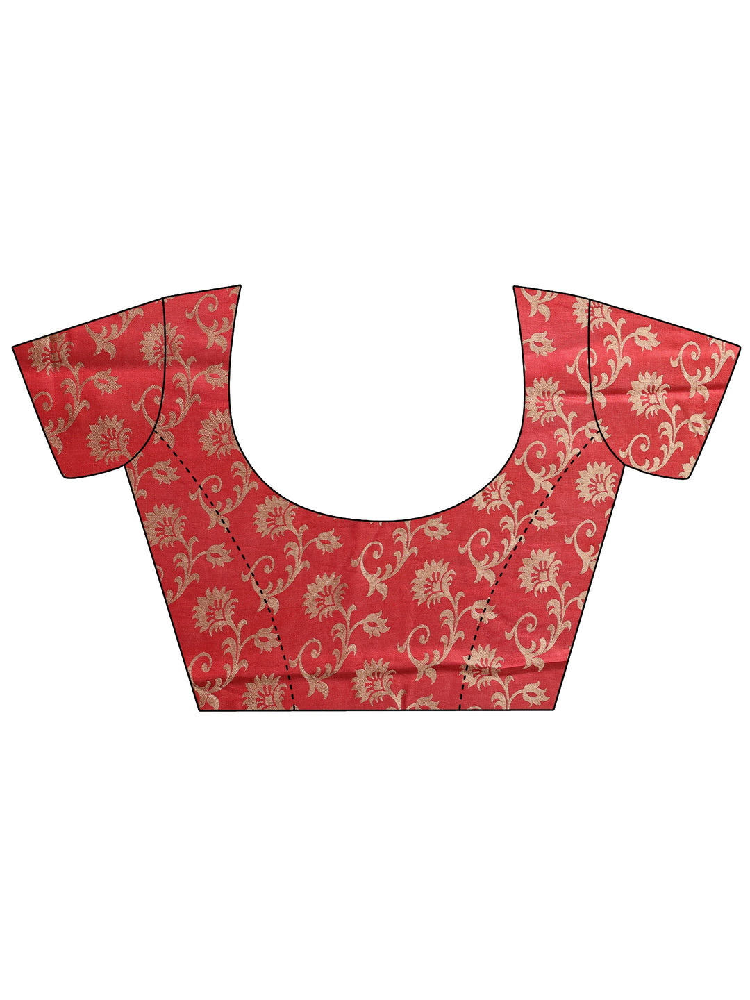  Red Floral Printed Silk Blend Saree 