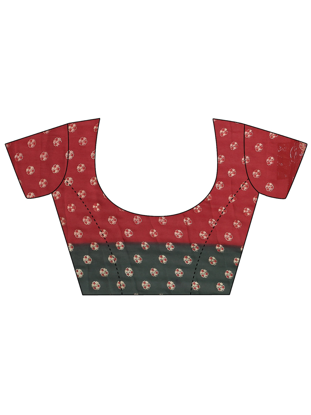  Red Ethnic Motif Printed Georgette Saree 