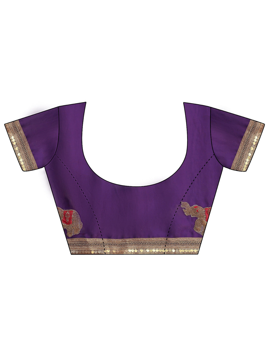  Aubergine Purple Embellished Tissue Saree 