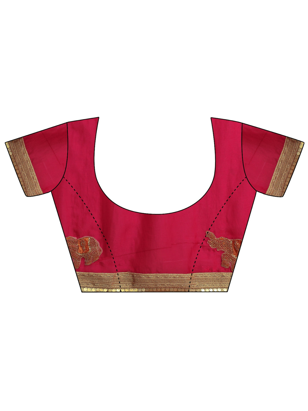  Raspberry Red Embellished Tissue Saree 