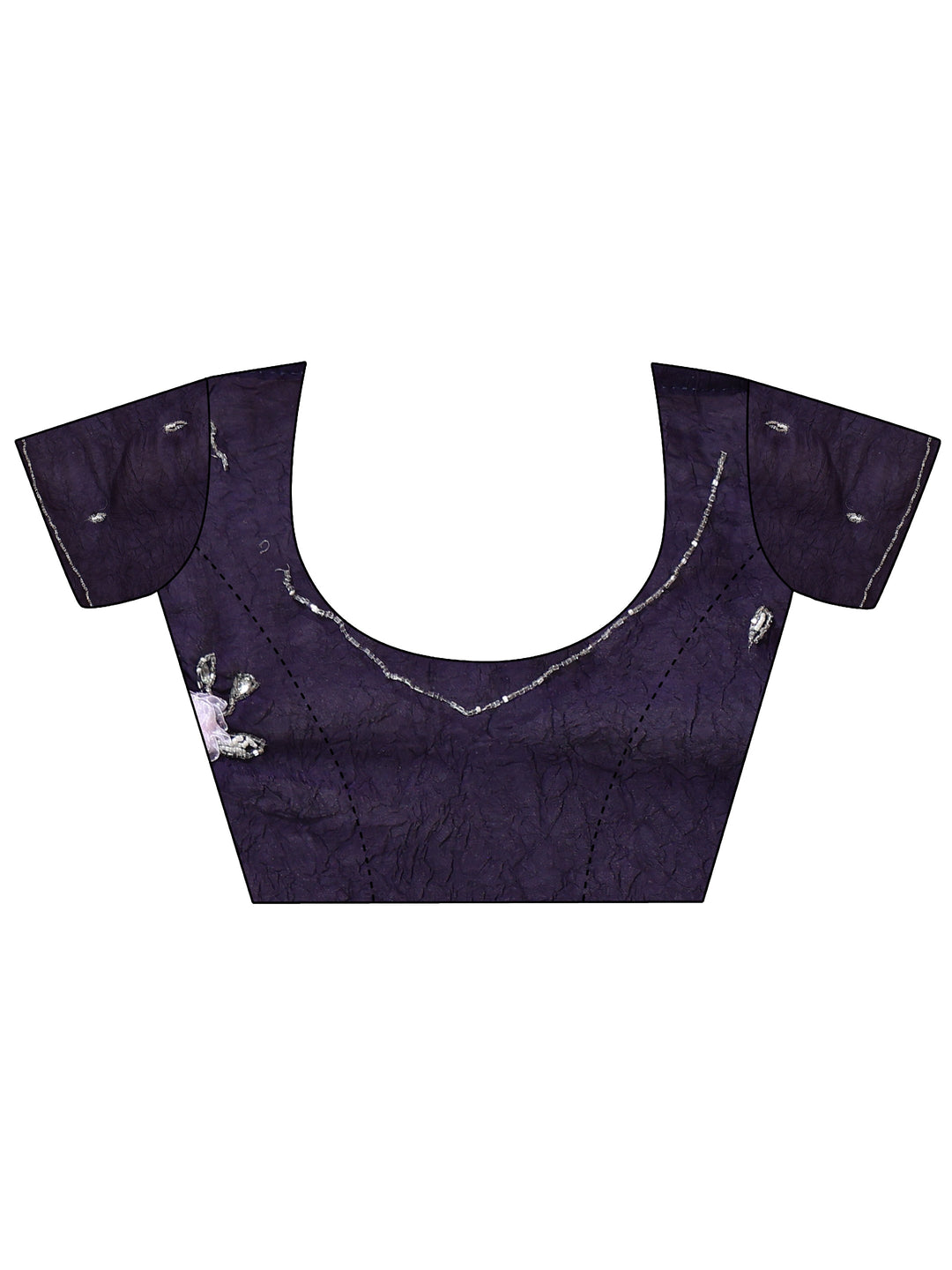  Purple Tissue Saree With Floral Embellished Pallu 