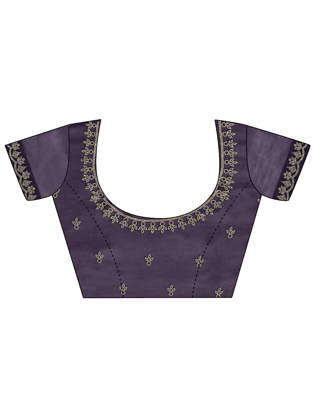  Purple Floral Embellished Georgette Saree 