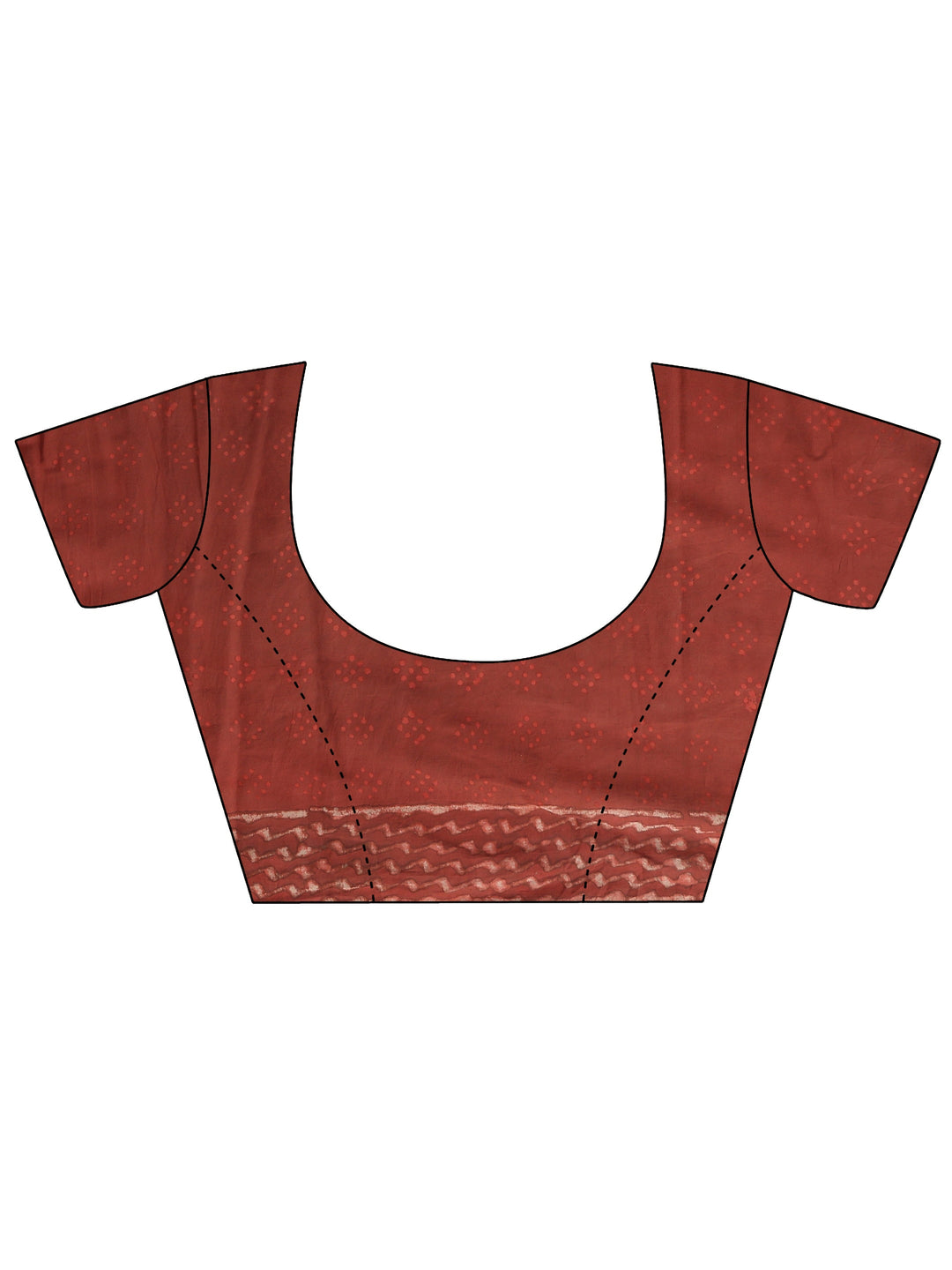 Peach Batik Print Cotton Saree 