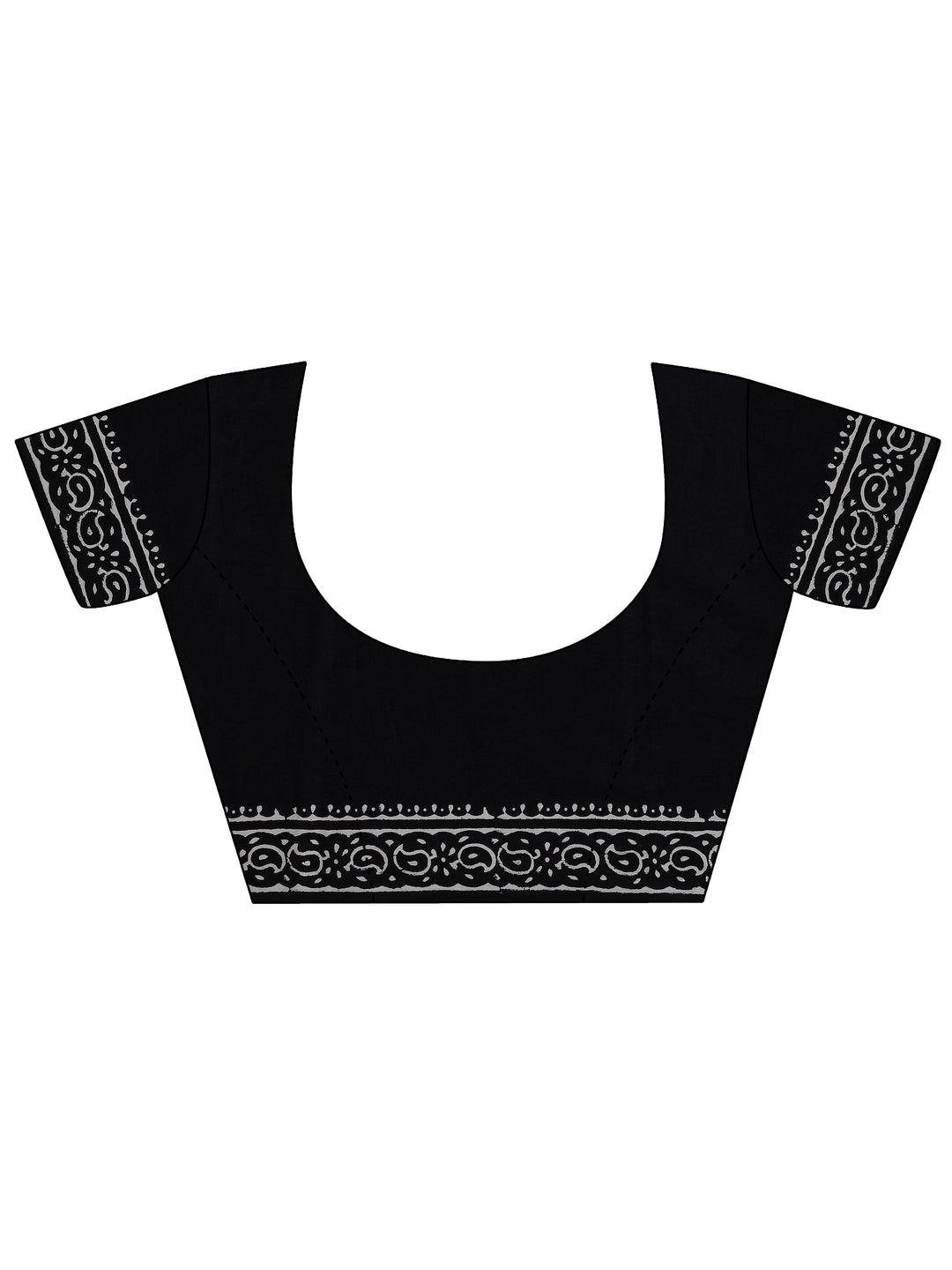  Black Printed Cotton saree 