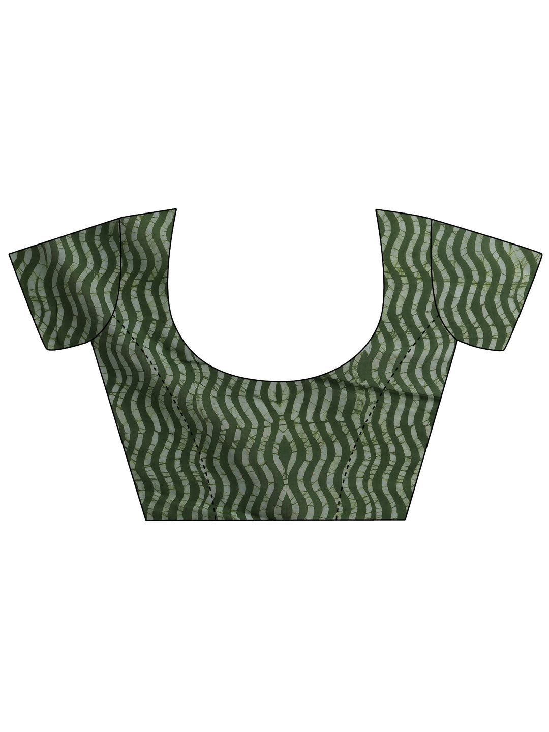 Green Batik Print Cotton Saree 
