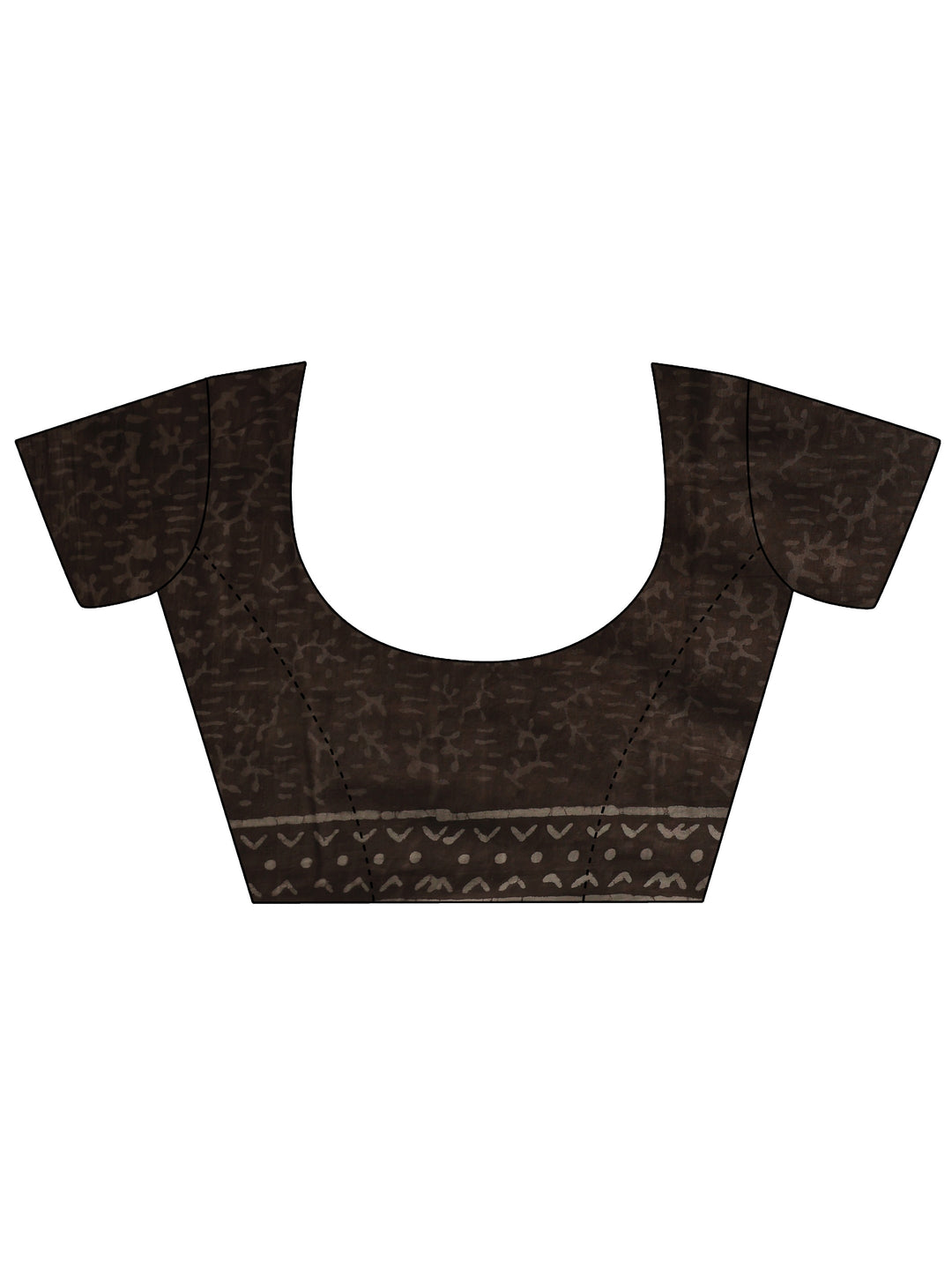  Brown Dabu Print Cotton Saree 