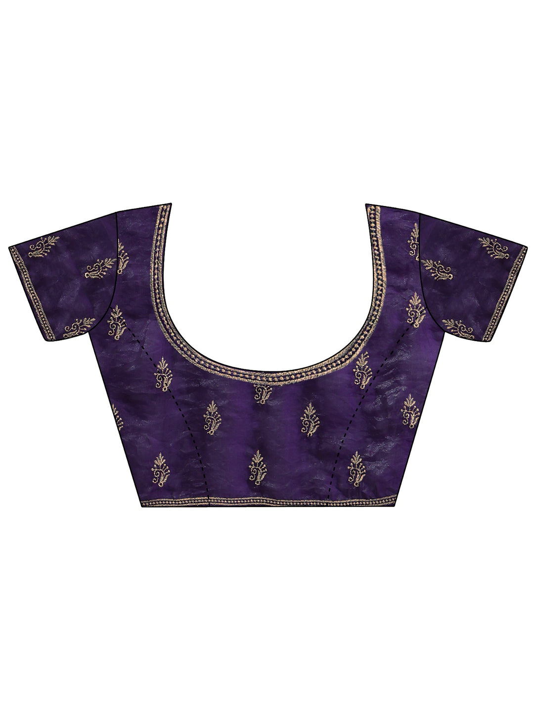  Aubergine Tissue Saree With Embellished Border 