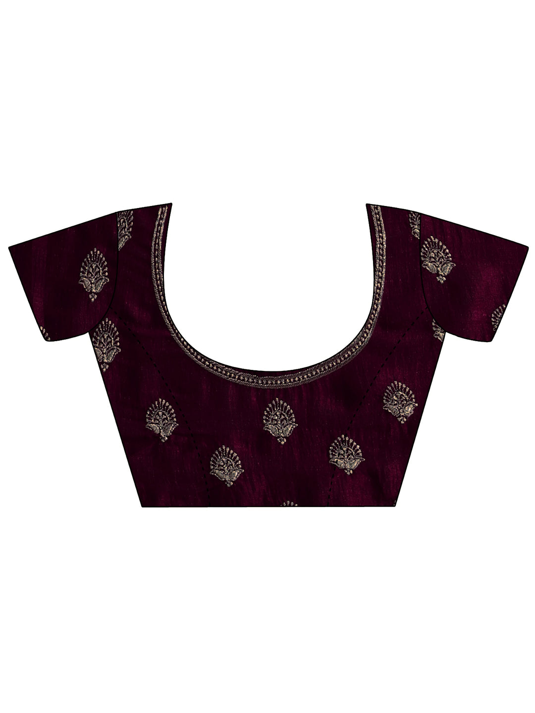 Maroon Tissue Saree With Embellished Border 