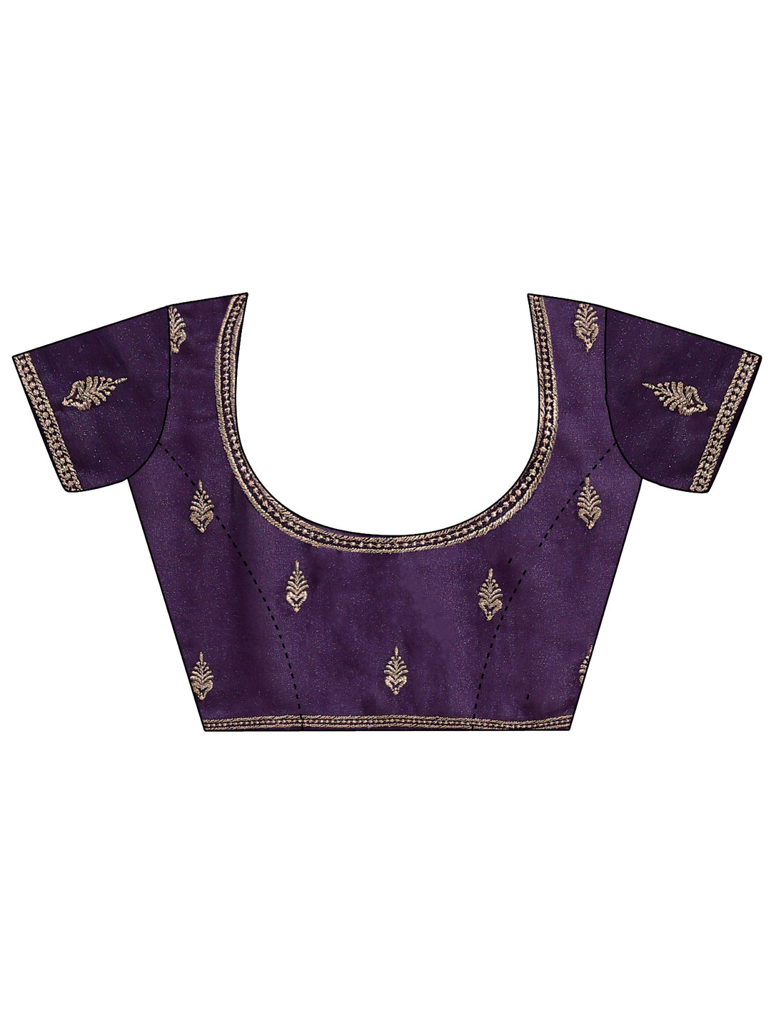  Royal Purple Tissue Saree With Embellished Border 