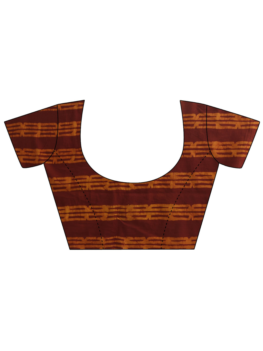  Brown Batik Printed Cotton Saree 