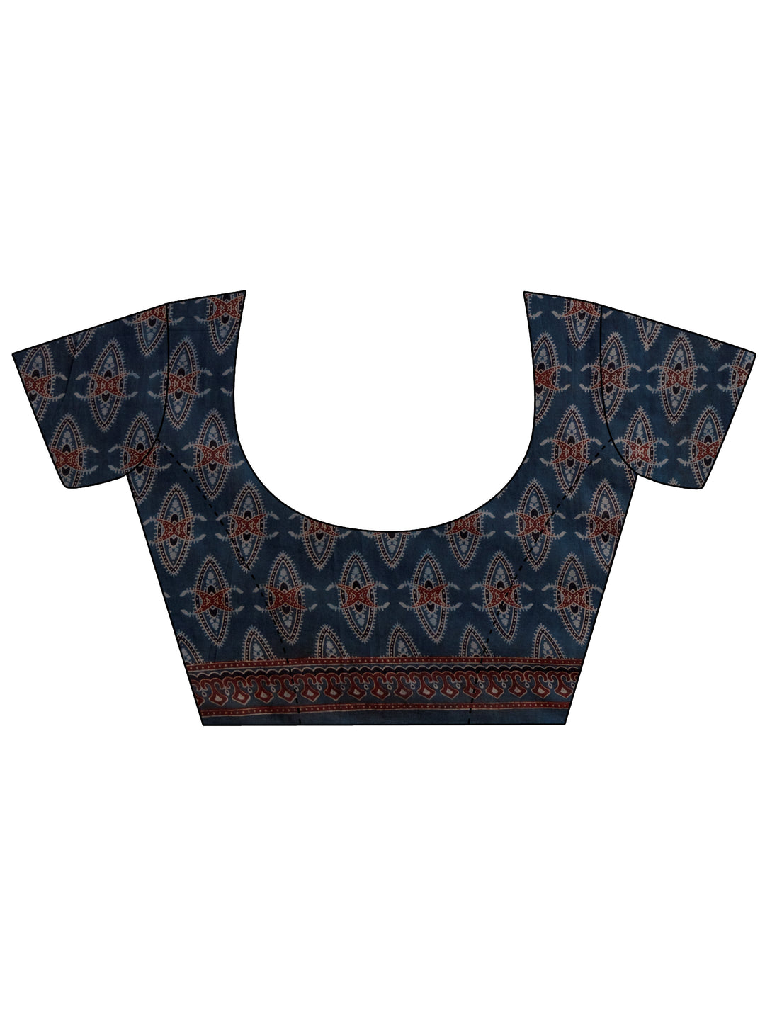  Blue Ethnic Printed Cotton Saree 