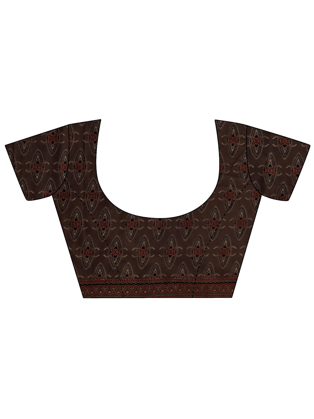  Brown Ethnic Printed Cotton Saree 