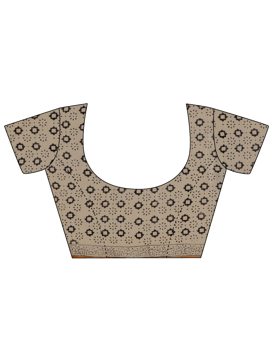  Beige Printed Cotton Saree 