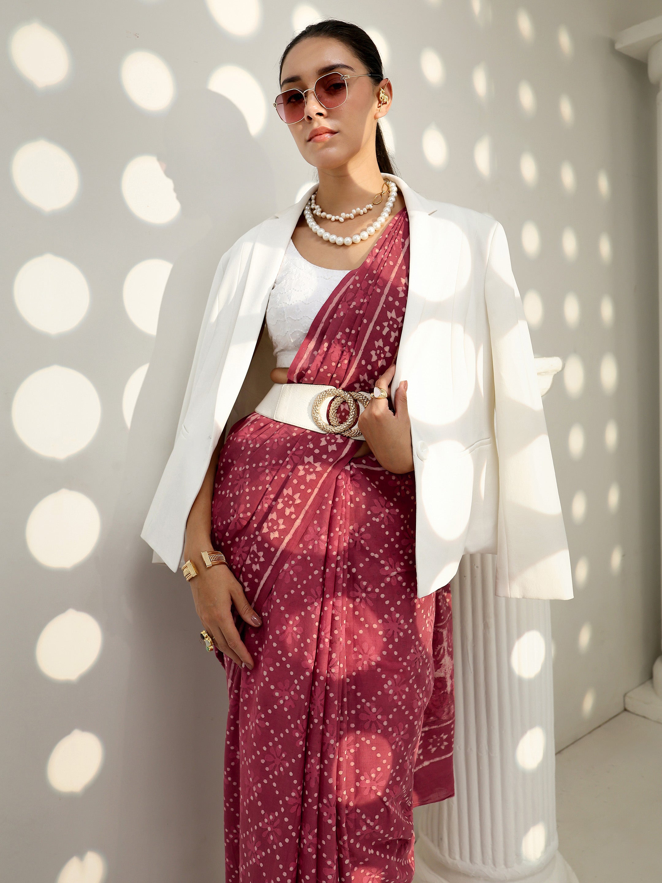 libas Earthy Pink Bagru Print Cotton Saree-picture-22