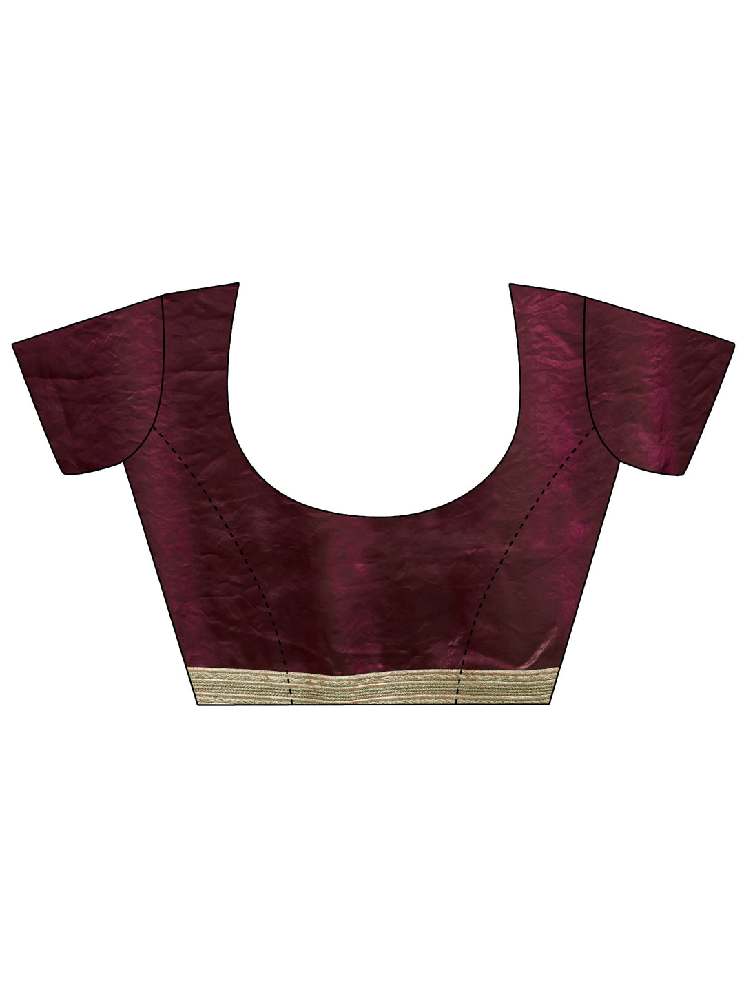  Burgundy Striped Textured Tissue Saree 