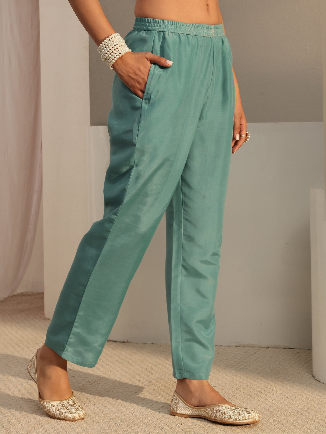  Blue Floral Embroidered Tissue Straight Suit Set With Dupatta 