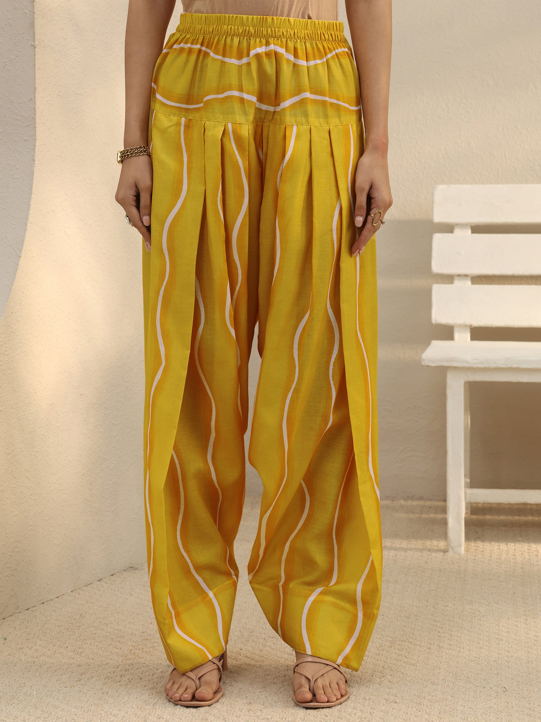  Yellow Floral Printed Chanderi Silk Co-Ord Set 