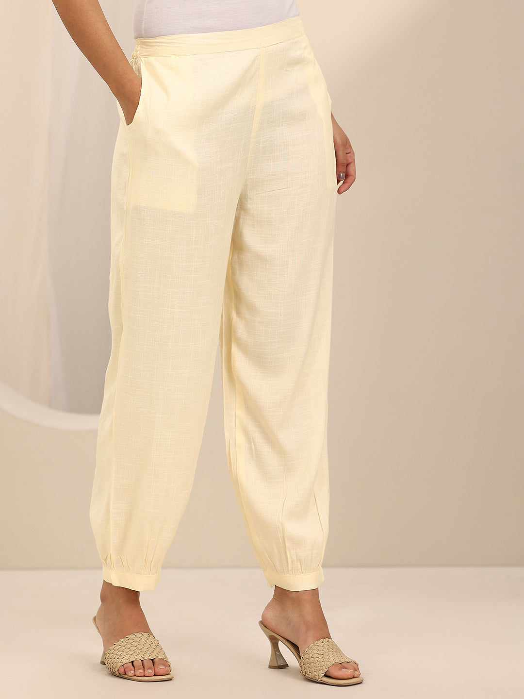  Yellow Printed Cotton Blend Straight Suit Set With Dupatta 