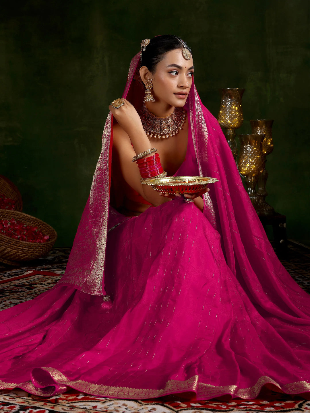  Pink Woven Design Silk Blend Saree With Unstitched Blouse Piece 