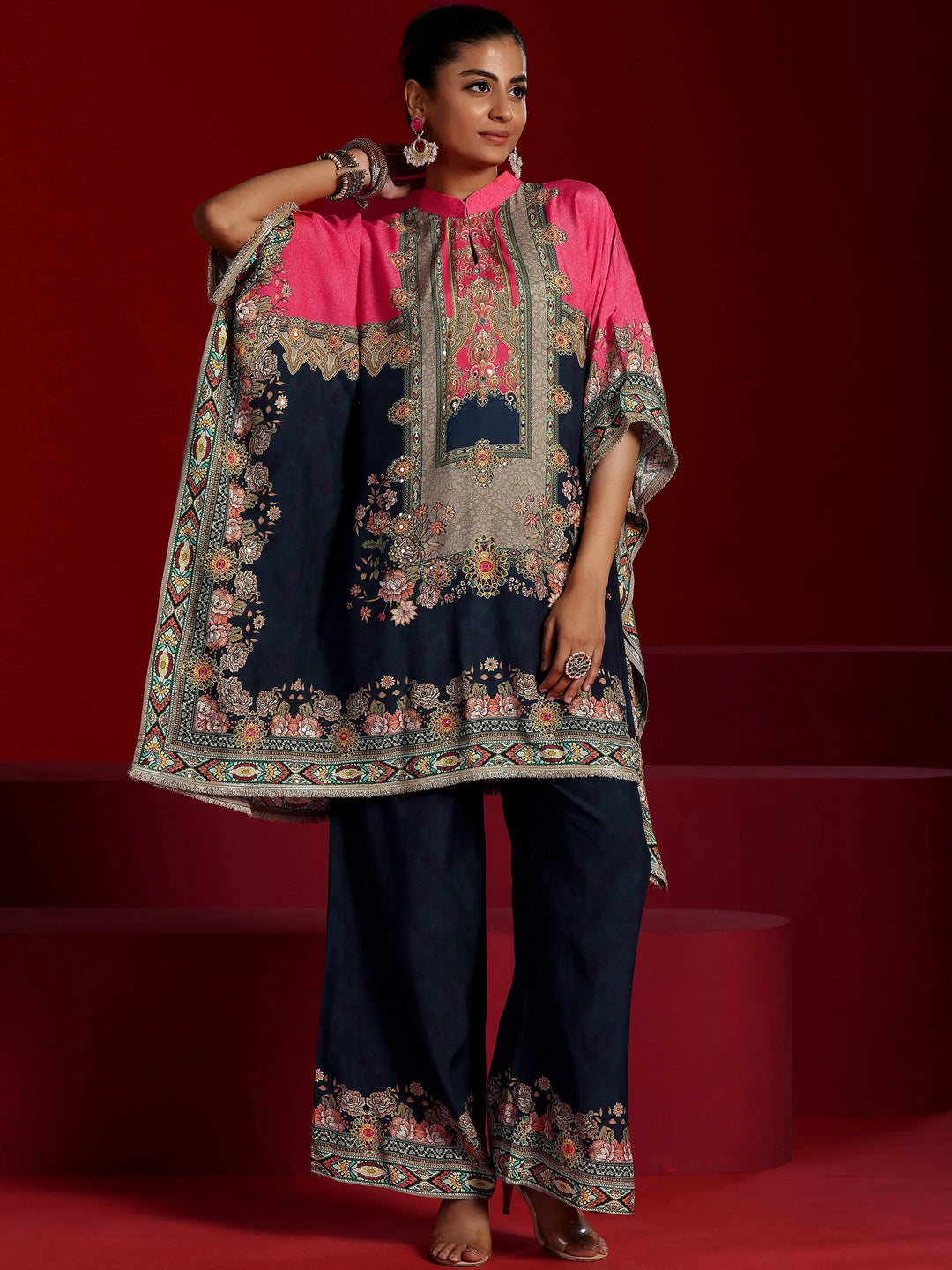  Libas Art Multi Printed Silk Blend Co-Ords 
