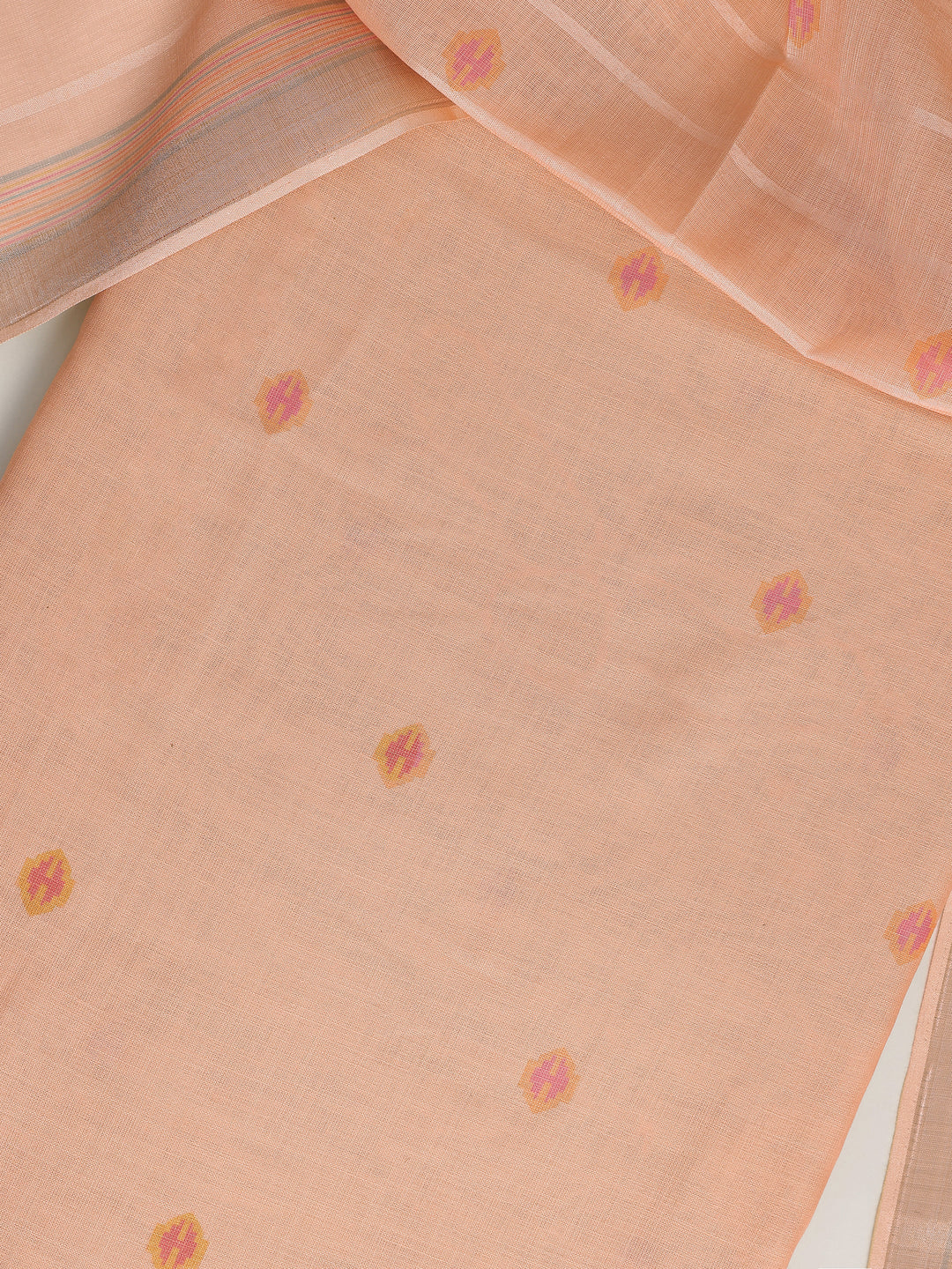  Pink Embellished Cotton Blend Dress Material With Dupatta 