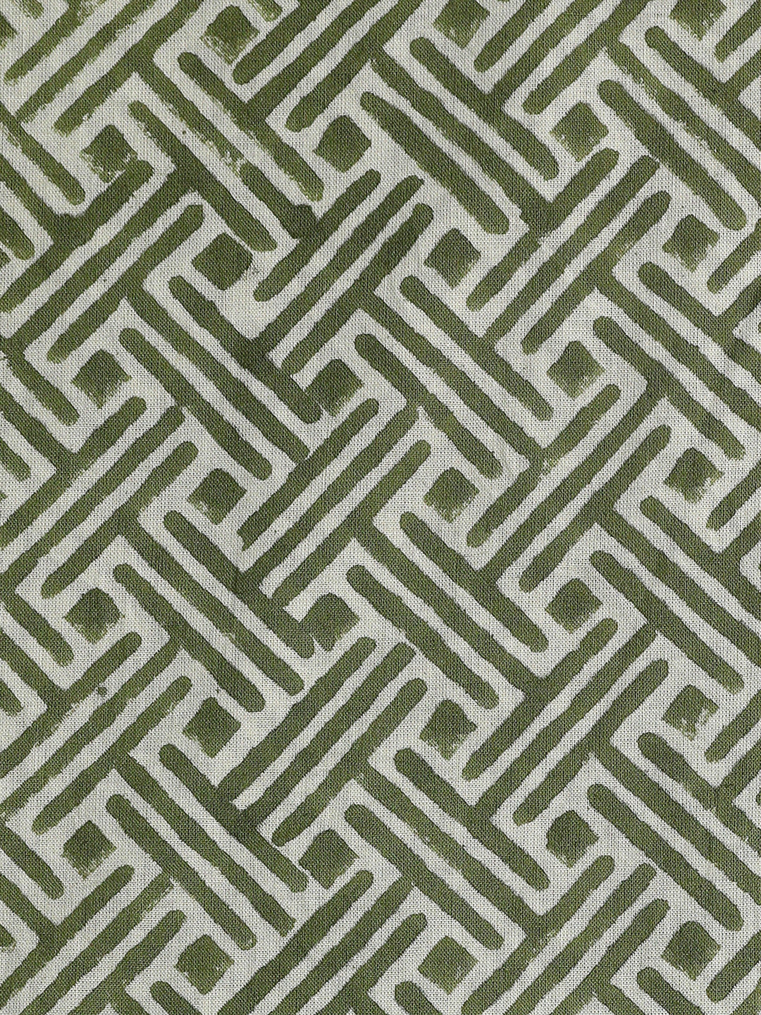 Green Geometric Printed Cotton Dress Material With Dupatta 