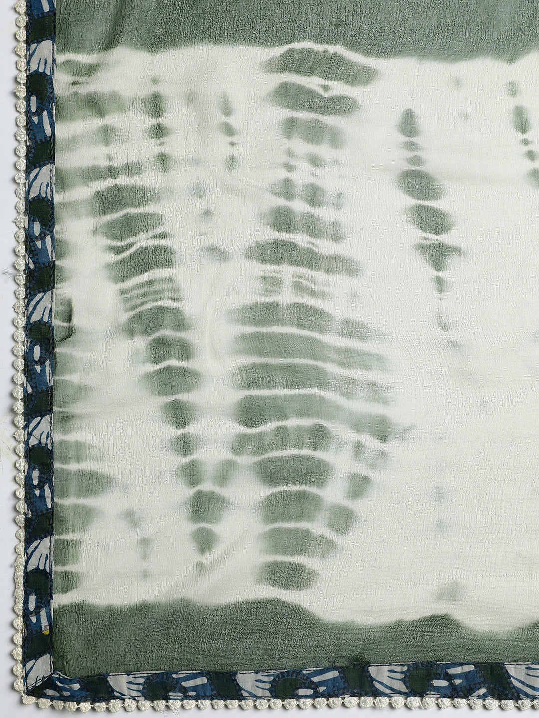  Green Geometric Printed Cotton Dress Material With Dupatta 