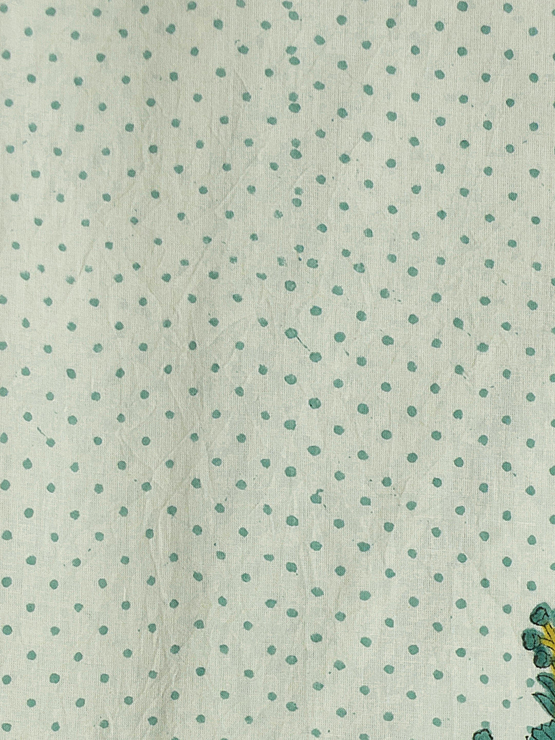  Green Floral Printed Cotton Dress Material With Dupatta 