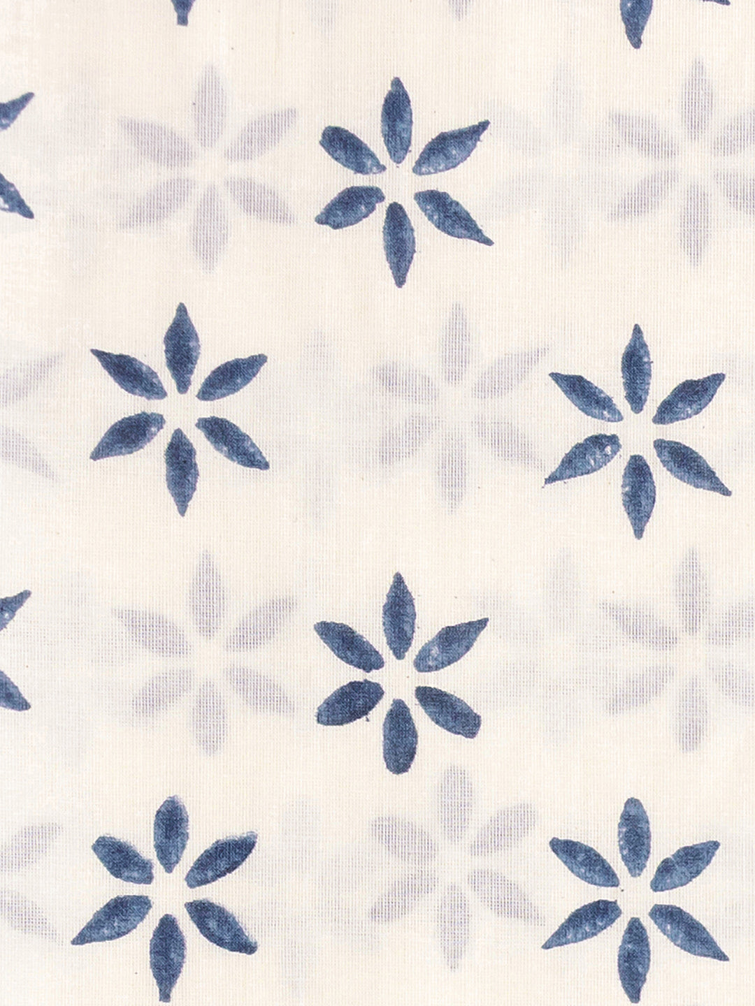  Blue Floral Printed Cotton Dress Material With Dupatta 