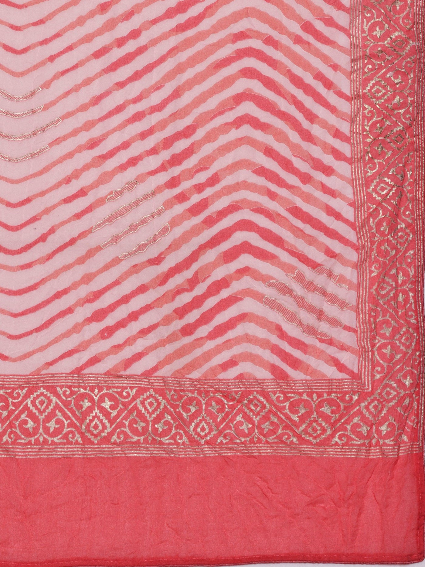 Coral Printed Poly Georgette Saree With Unstitched Blouse Piece - Libas