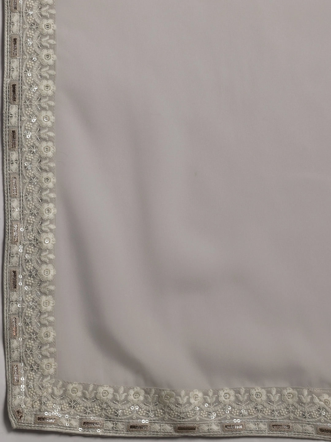  Libas Art Grey Embroidered Georgette 3 Piece Co-Ords 