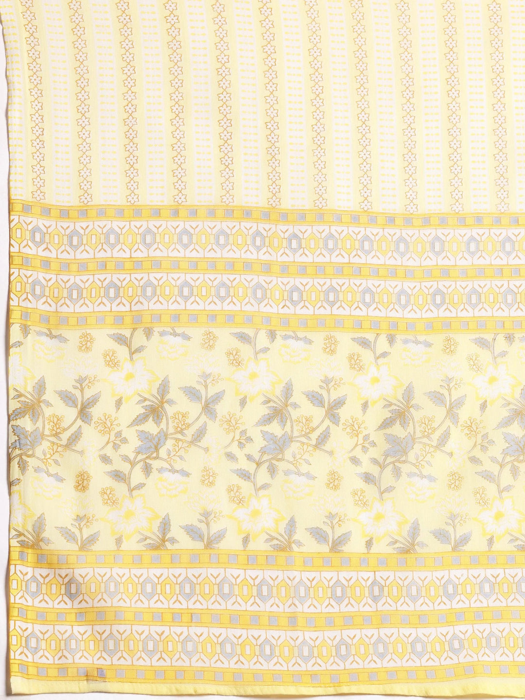 Yellow Printed Cotton Straight Suit With Dupatta - Libas 