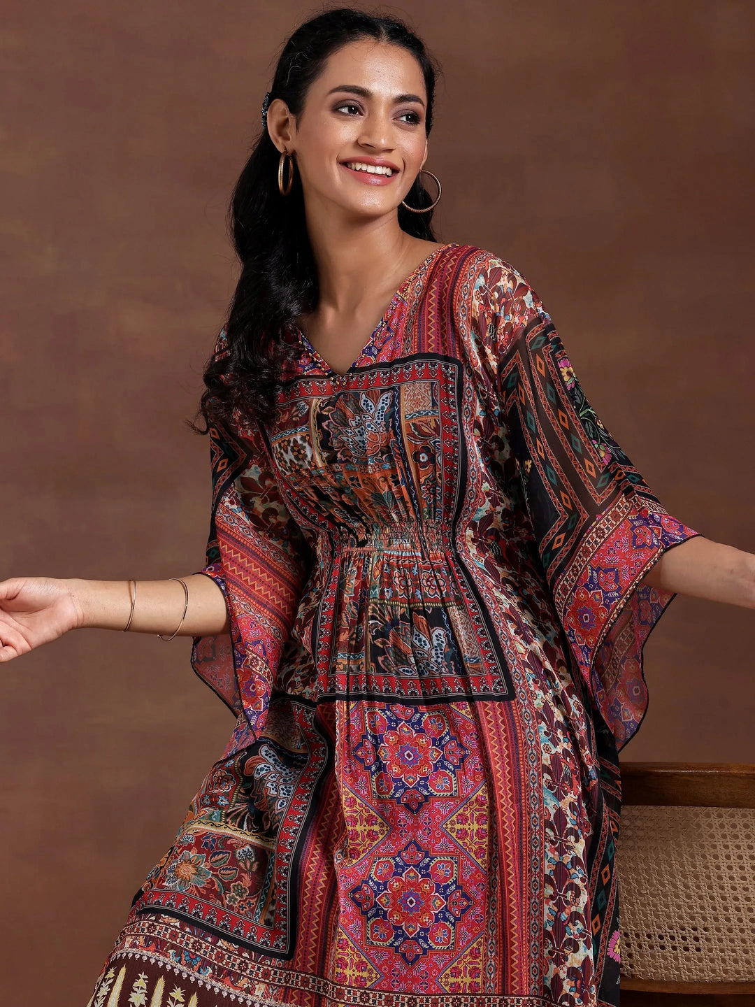  Multicoloured Printed Chiffon 3 Piece Co-Ords 