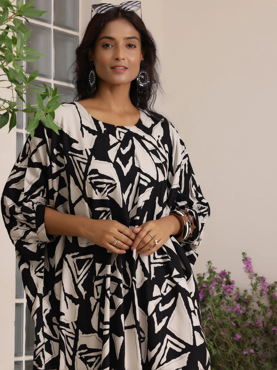  Black Printed Rayon Co-Ords 