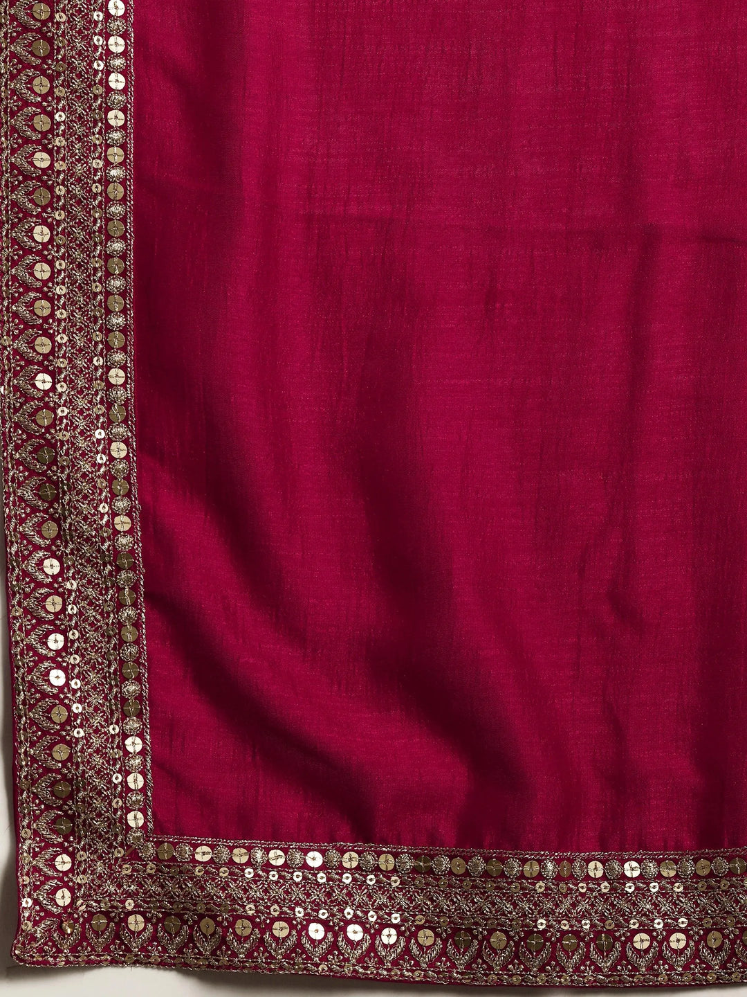 Pink Embroidered Silk Blend Straight Suit With Dupatta - Libas 