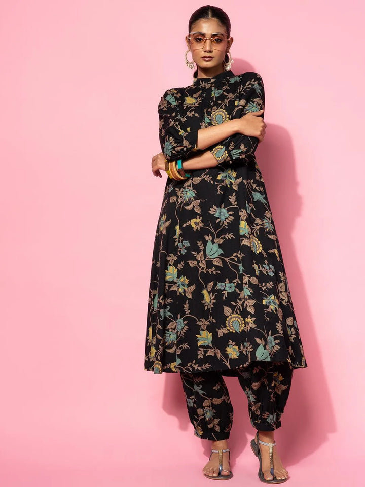 Black Printed Cotton Co-Ords - Libas