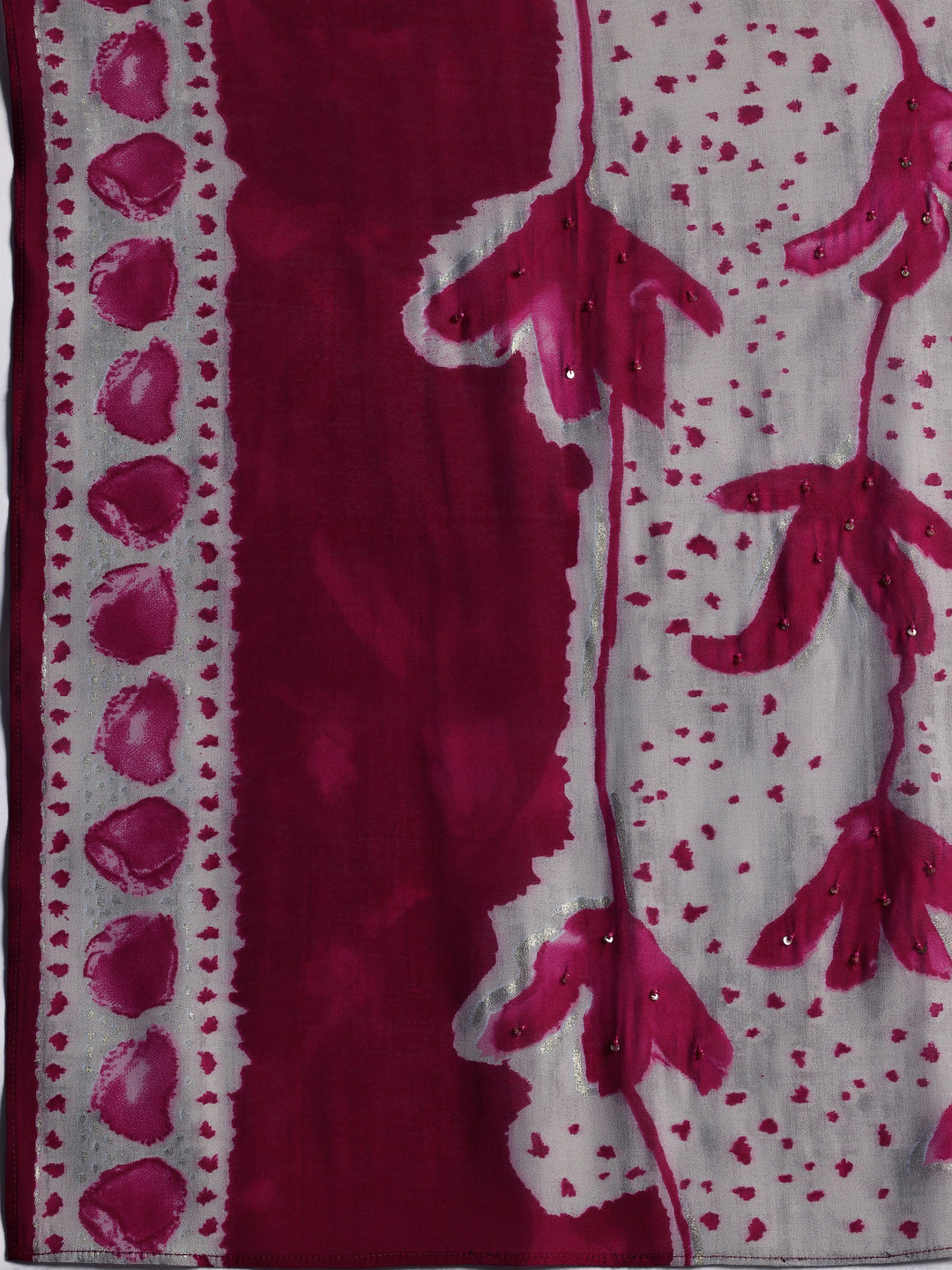  Pink Printed Silk Blend Anarkali Suit With Dupatta 