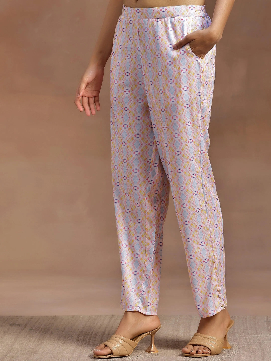 Peach Embroidered Cotton Blend Straight Suit With Dupatta - Libas 
