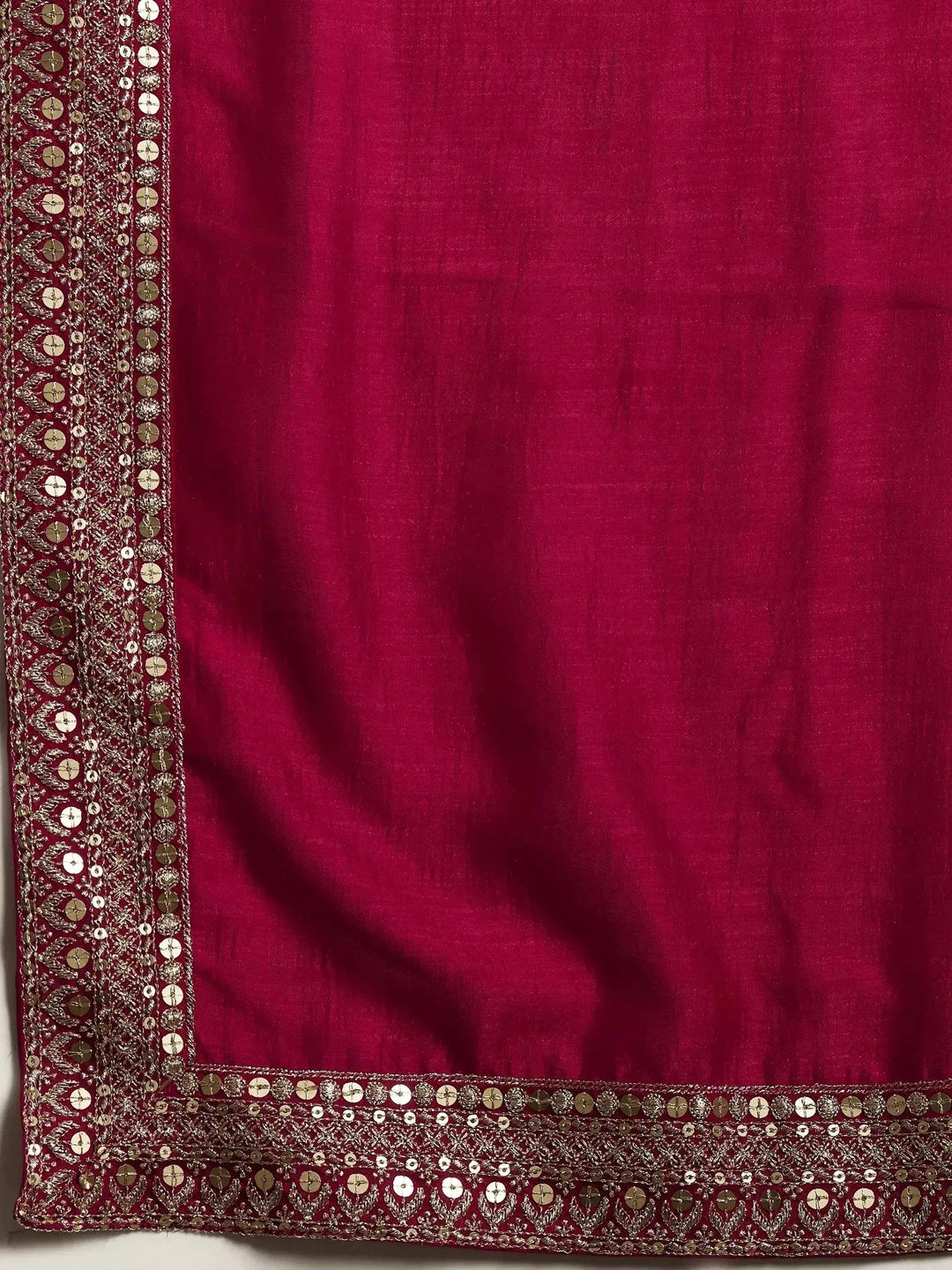 Pink Embroidered Silk Blend Straight Suit With Dupatta - Libas 