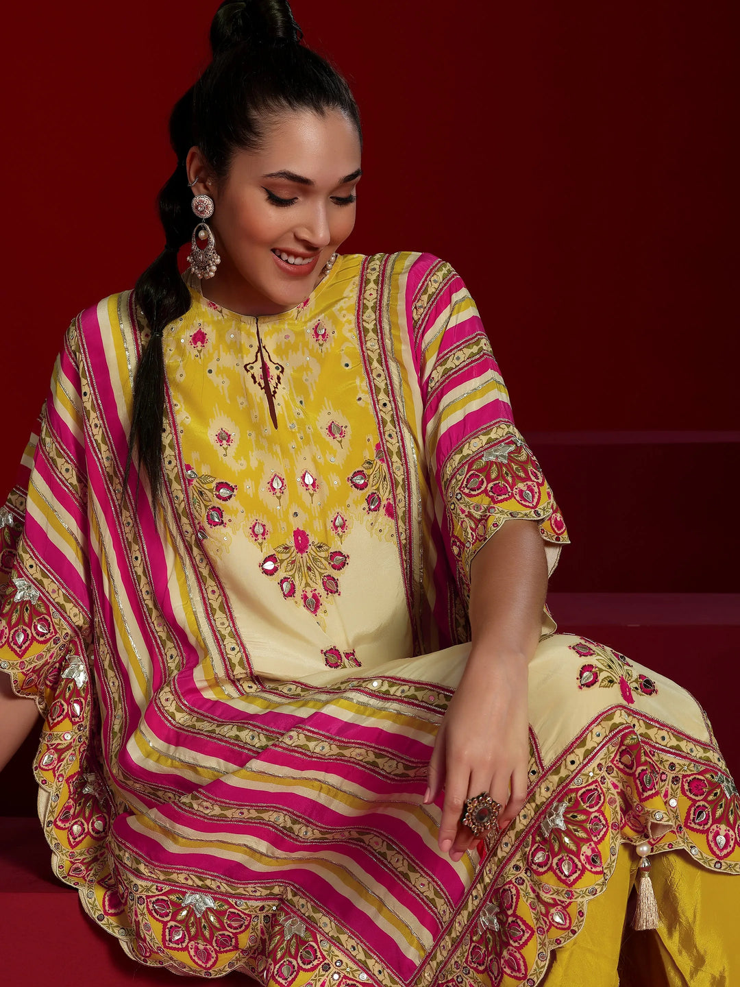  Libas Art Multi Printed Silk Blend Co-Ords 