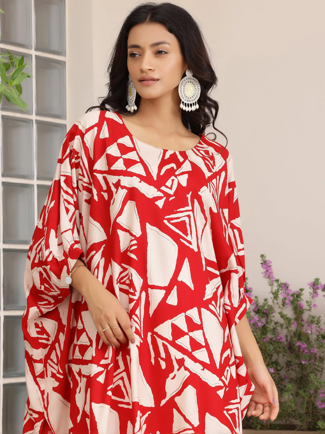  Red Printed Rayon Co-Ords 