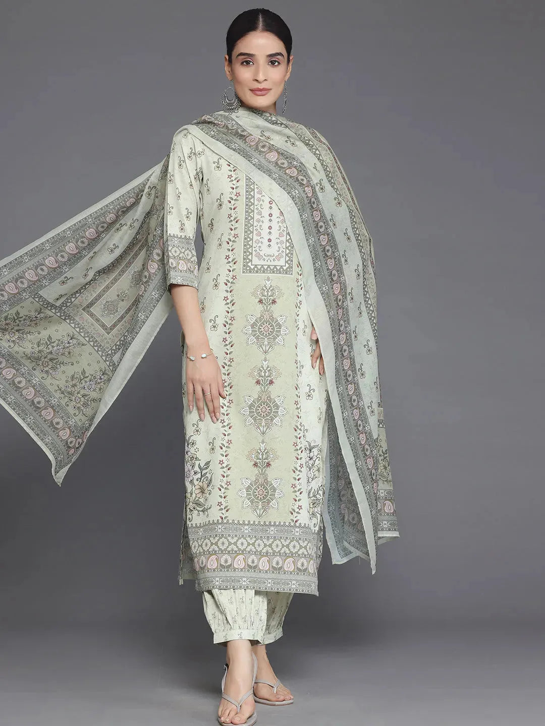  Lemon Printed Poly Crepe Straight Suit With Dupatta 