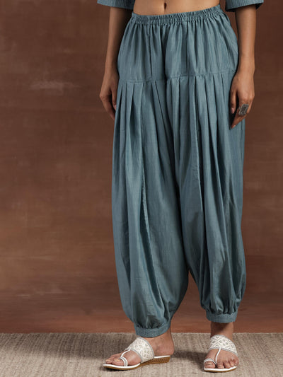 Grey Self Design Silk Blend Straight Suit With Dupatta - Libas