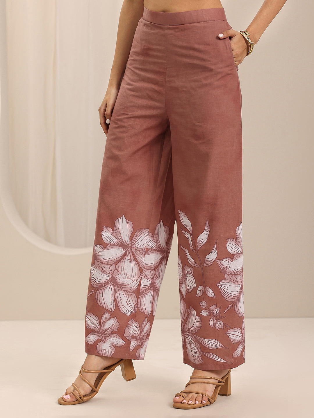  Brown Printed Cotton Co-Ord Sets 