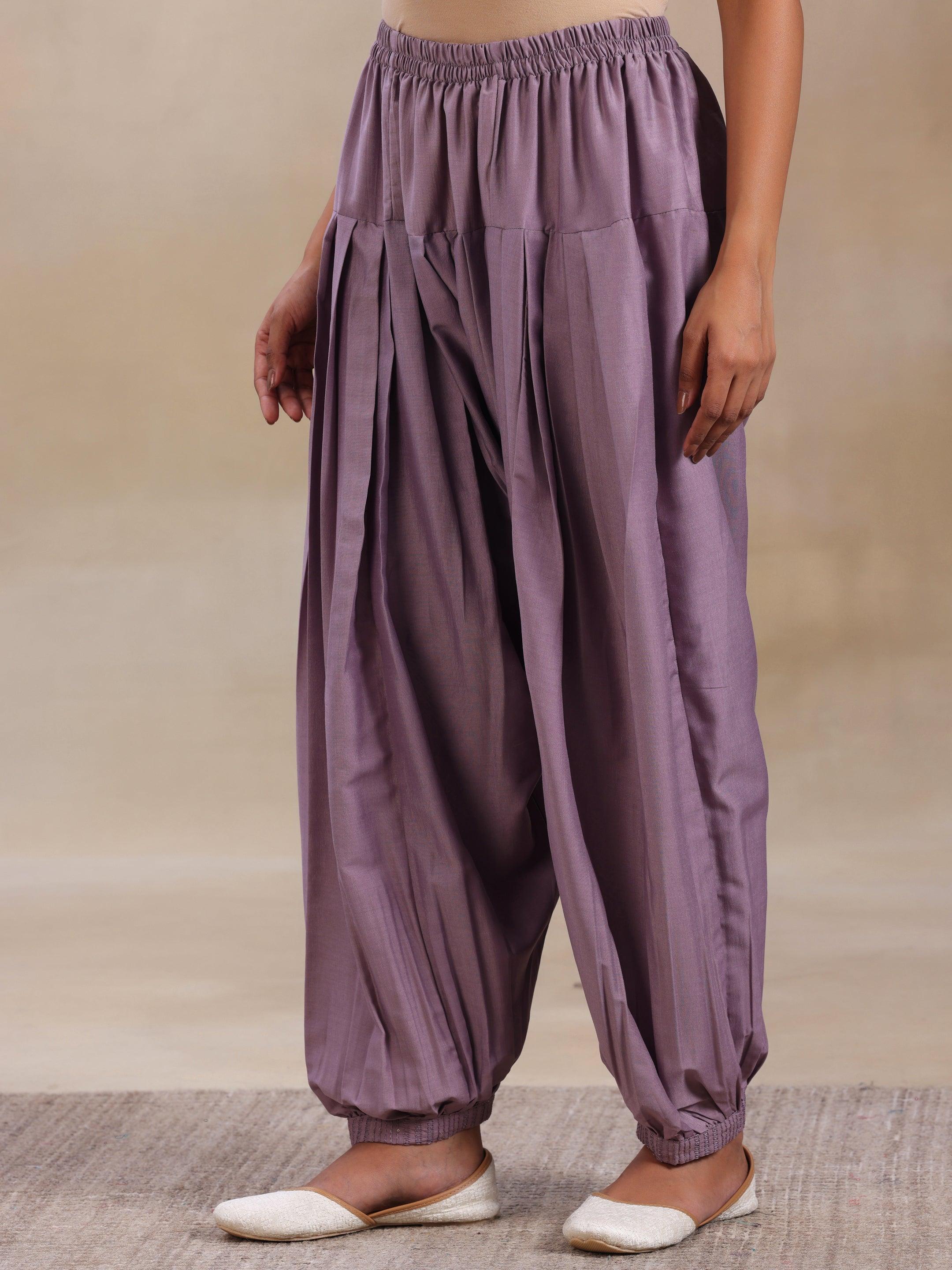Mauve Self Design Silk Blend Straight Suit With Dupatta