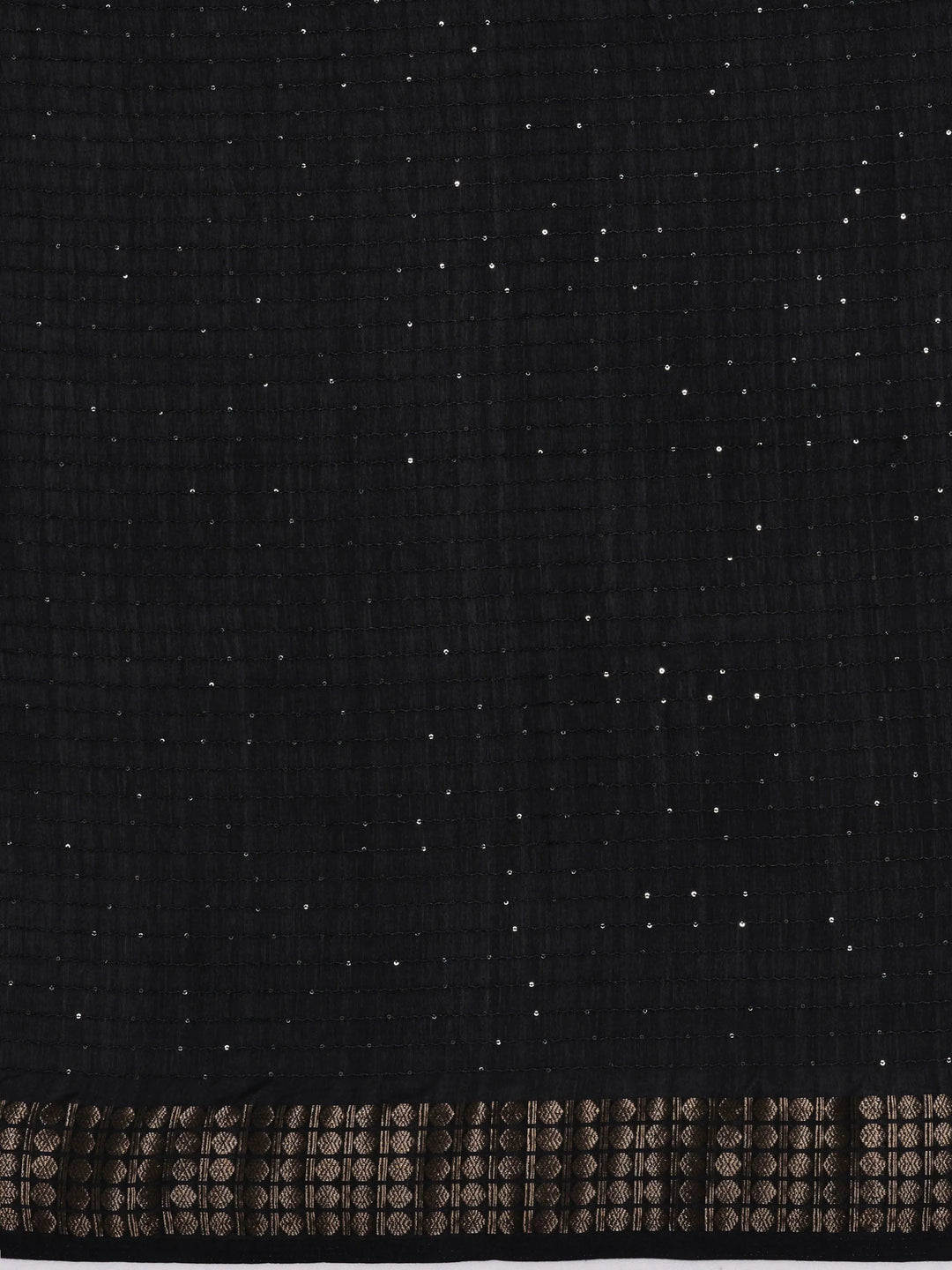 Black Printed Silk Blend Saree With Unstitched Blouse Piece - Libas 