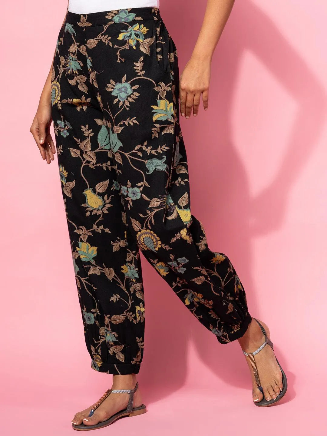 Black Printed Cotton Co-Ords - Libas 